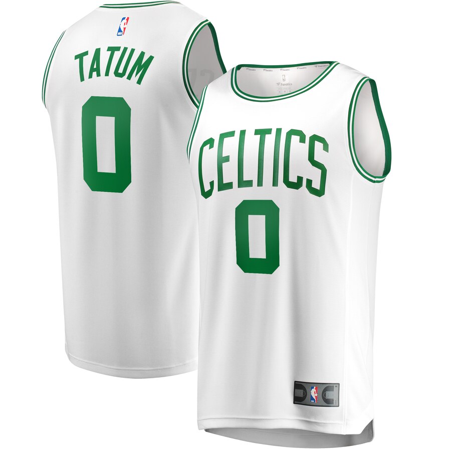 Men's Boston Celtics Jayson Tatum #0 Fast Break Fanatics Branded White Replica Association Edition Jersey 2401WGHG